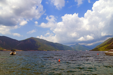 Beautiful landscape Kotor bay, Boka Kotorska, Montenegro, Europe.