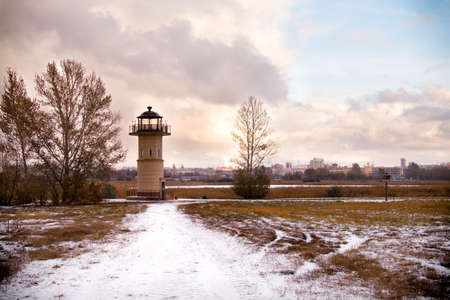 Landscape in natural park Ptichya Gavan Bird's Harbor, Omsk, Russiaの写真素材