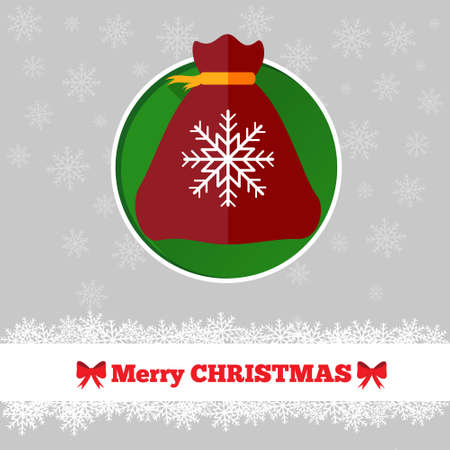Christmas card template with bag in the circleのイラスト素材