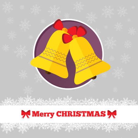 Christmas card template with bells in the circleのイラスト素材