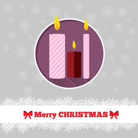 Christmas card template with candles in the circleのイラスト素材