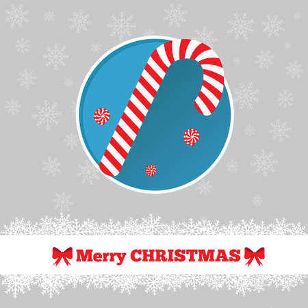 Christmas card template with candy cane in the circleのイラスト素材