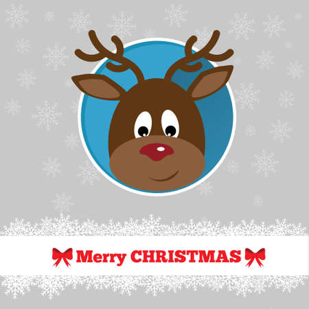 Christmas card template with deer face in the circleのイラスト素材