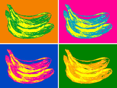 Bananas. Pop art illustrationの写真素材