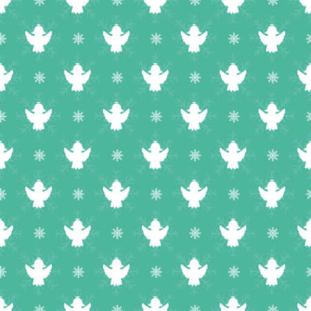 Christmas seamless pattern with white angels silhouettesのイラスト素材