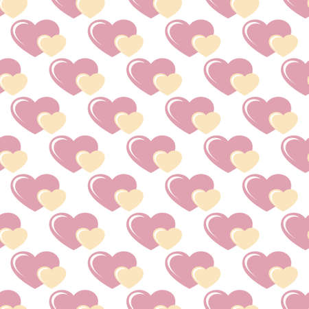 Seamless pattern with pink and yellow heartsのイラスト素材