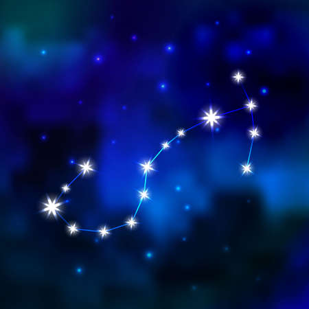 Zodiac constellation in the sky. Constellation Scorpio in Universe.のイラスト素材