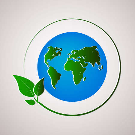 Green planet illustration. Ecology concept.のイラスト素材
