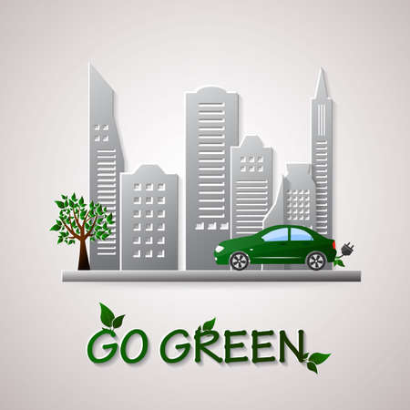 Go green design template. Environment illustrationのイラスト素材