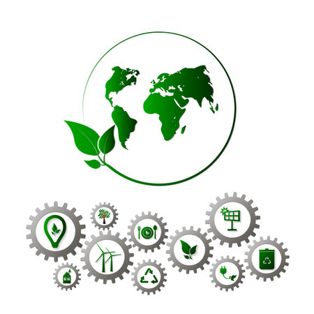 Go green design template. Environment illustration. Eco planet conceptのイラスト素材