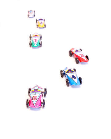 Conceptual pink tin car takes pole positionの写真素材