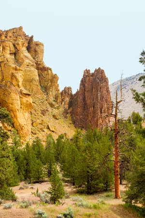 Oregon state park provide amenities and activities for campers, day hikers and rock wall climbersの写真素材
