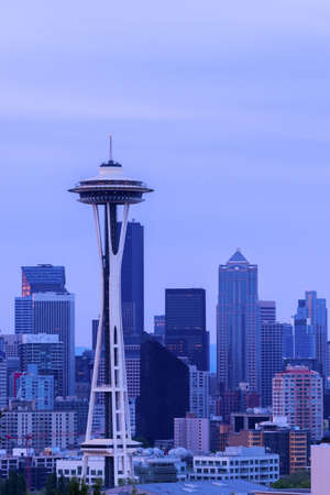 Downtown Seattle Cityscape At Sunriseの写真素材