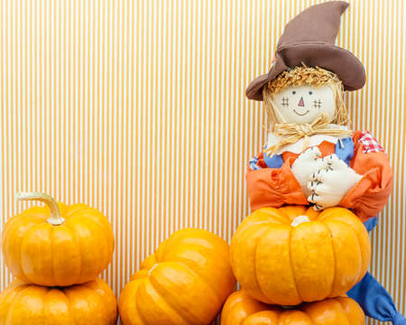 Scarecrow holds its heart in a jesture of loveの写真素材