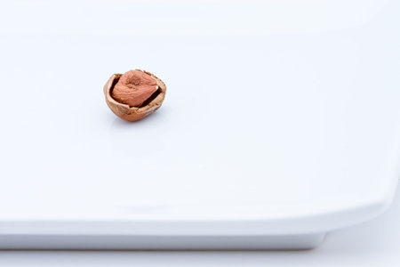 Shelled and unshelled Hazelnuts served on a dish