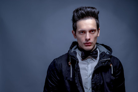 Young Male Model With Strong Facial Featuresの写真素材