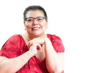 Middle age female coping with breast cancer and treatment.