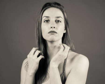 Slender Caucasian Female Portraitの写真素材