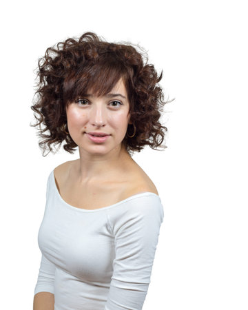 Young Pretty Panamanian American Female Isolated On White Backgroundの写真素材