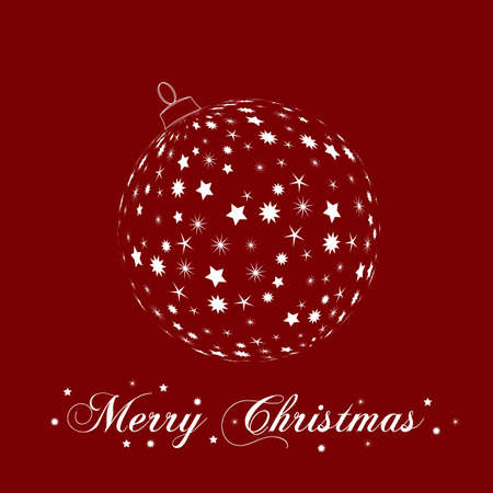 Weihnachtsbaumkugel aud rotem Hintergrundのイラスト素材