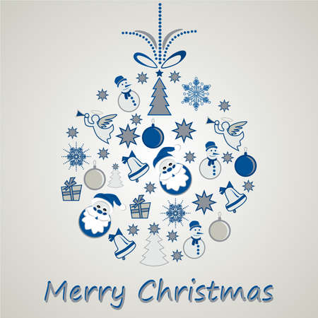Weihnachtskugel bestehend aus mehreren Weihnactssymbolenのイラスト素材