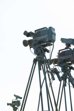 Professional cameras on a white background  の写真素材