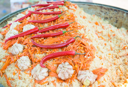 Pilau  East dish by closeup  Holiday of spring 