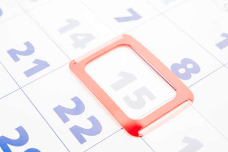 Open calendar page, close upの写真素材