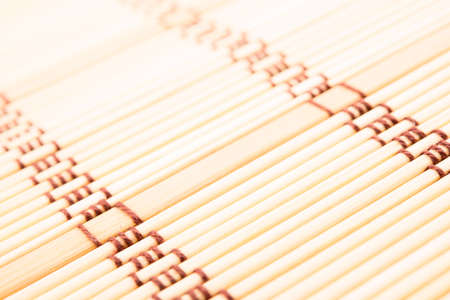 Light bamboo carpet with brown edgingの写真素材