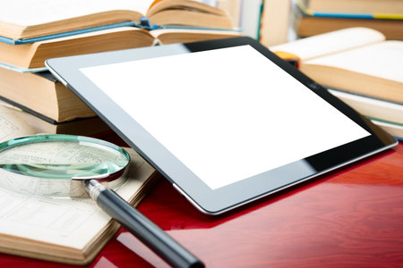 Books and tablet pc
