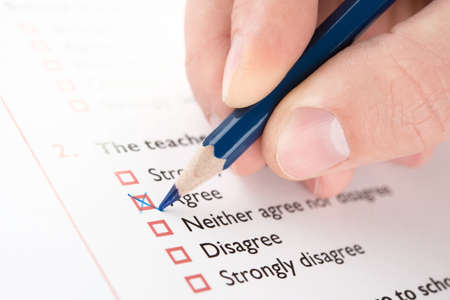 Filling  Agree  checkbox of questionnaireの写真素材