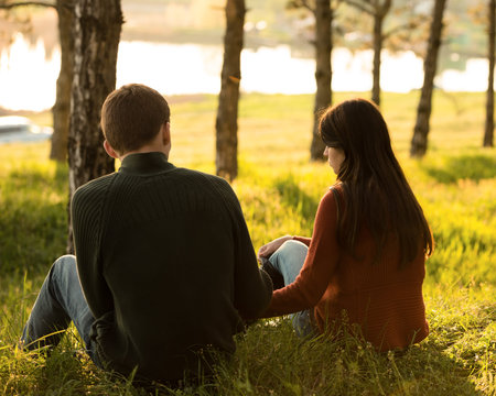 Young couple in forest