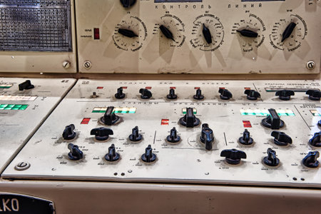 Control panel of submarine. Museum piece .