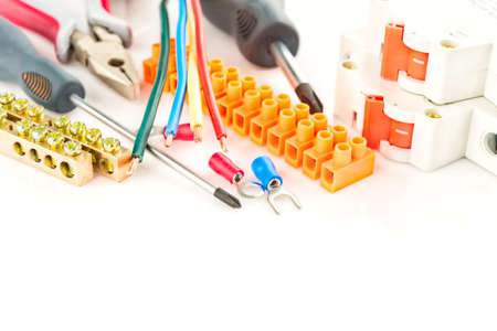 electric tools on a white background .の写真素材