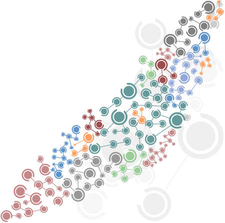 abstract background of molecular structure over whiteのイラスト素材