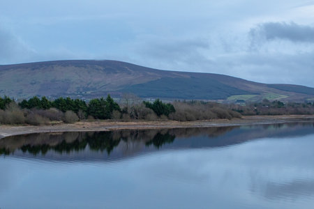 Cool Winter's Day at Blessington Lakes, County Wicklow, Irelandの写真素材