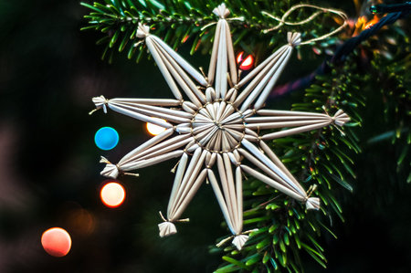 Christmas tree decoration, straw star