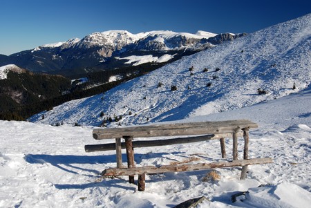 Resting place in Leaota Mountains (Carpathian ridge).の写真素材