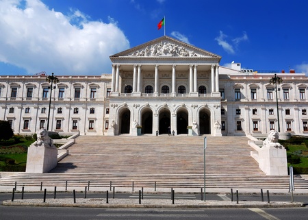 The Assembly of the Republic is the Portuguese parliament. It is located in a historical building in Lisbon, referred to as Palacio de Sao Bento, the site of an old Benedictine monastery.の写真素材