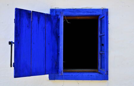 Wooden window in Romania villlageの写真素材