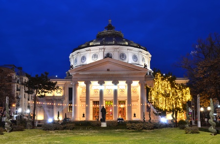 Romanian Atheneum is an XIX century concert hall in the center of Bucharest, Romaniaのeditorial素材