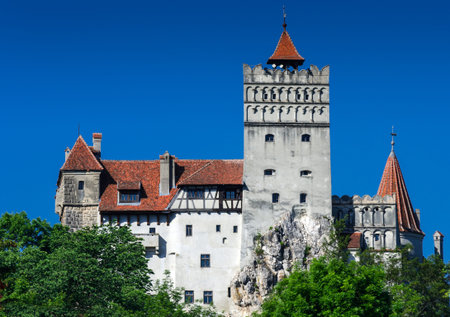 Bran Castle in Romania, Brasov, known for Dracula myth, one of landmarks of Romania  XIVth century のeditorial素材