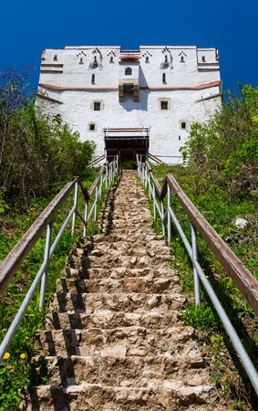 White Tower is part of Brasov medieval fortress, built in XVth century in Transylvania, Romaniaのeditorial素材