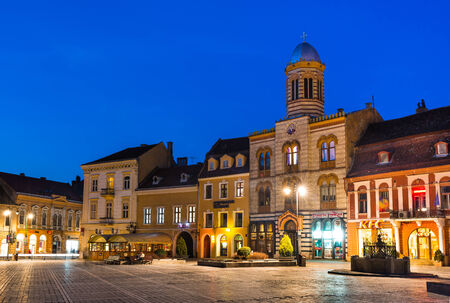 BRASOV, ROMANIA - 18 MARCH: Image with Council Square taken on 18th March 2014. Medieval downtown center of Brasov city in Transylvania, with Orthodox Cathedral.のeditorial素材
