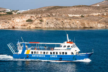 17 SEPTEMBER: Image with one transport cruise ship of greek ferries Antipatros Line, taken on 17th September 2010, on Aegean Seaのeditorial素材
