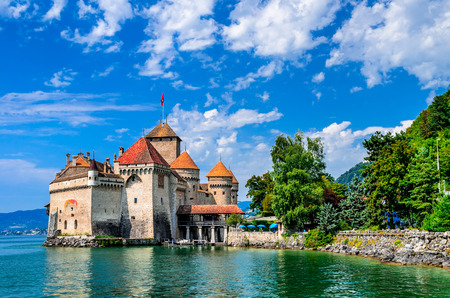 Castle Chillon one of the most visited castle in Switzerlandのeditorial素材
