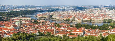Prague, Czech Republic. View of Mala Strana, Charles Bridge, Vltava River and Stare Mesto from Petrin hill. Landmark of Bohemia.のeditorial素材