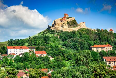 Rupea, Romania. Ruins of Rupea Fortress, from medieval Transylvania, built by saxons in XIVth century, nowaday landmark of the country (Brasov County)のeditorial素材
