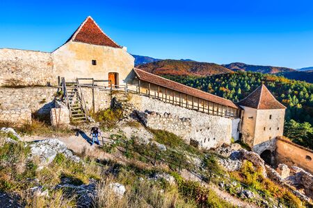 Rasnov Fortress, Romania. Ruins of saxon citadel in Transylvania, dating from the 13th century.のeditorial素材