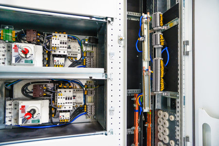 Low-voltage cabinet for power and distribution electricity. Uninterrupted, electrical voltage.
